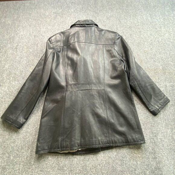 Pelle Studio By Wilsons Leather Jacket Womens Black XL Button Mid Long Classic - Picture 7 of 16
